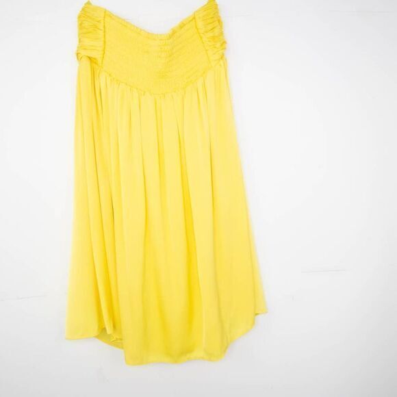 NEW‎ Alice + Olivia 100% Silk A-Line Mini Dress, Yellow, Large - Picture 4 of 14